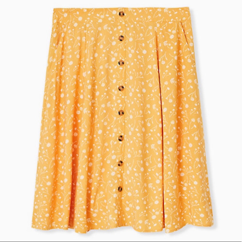 NWOT Torrid Dandelion Midi Skirt (14/16)